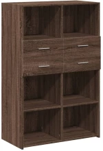 vidaXL Ντουλάπι Καφέ Δρυς 80x42,5x124 εκ. από Επεξεργασμένο Ξύλο