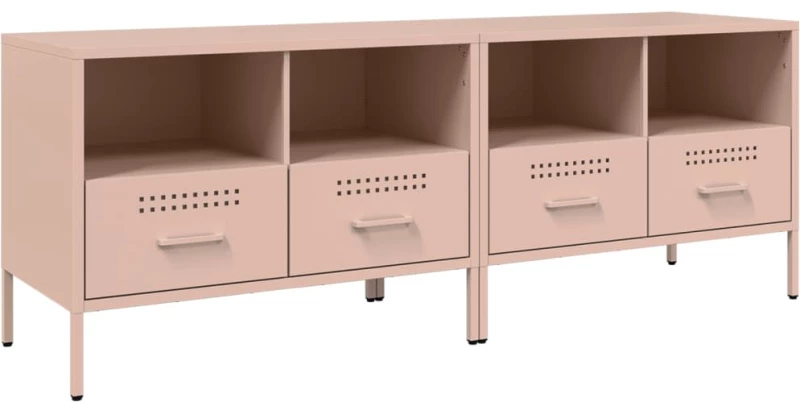 vidaXL Έπιπλα Τηλεόρασης 2 τεμ. Ροζ 68x39x50,5 εκ. από Χάλυβα