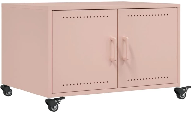 vidaXL Τραπεζάκι Σαλονιού Ροζ 68x50x43,5 εκ. από Ατσάλι