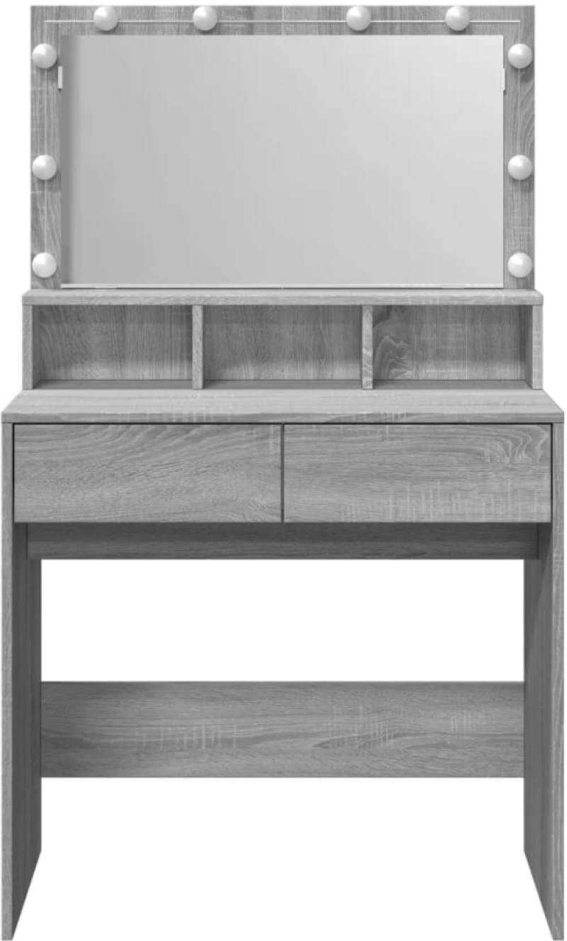 vidaXL Μπουντουάρ με LED Γκρι Sonoma 80x41x144,5 εκ.