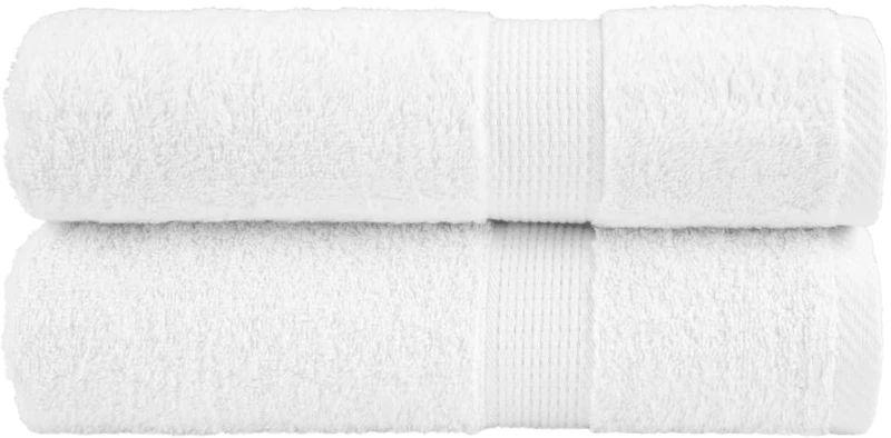 vidaXL Πετσέτες Μπάνιου Premium SOLUND 2 Τεμ Λευκές 100x150εκ 600γρ/μ²