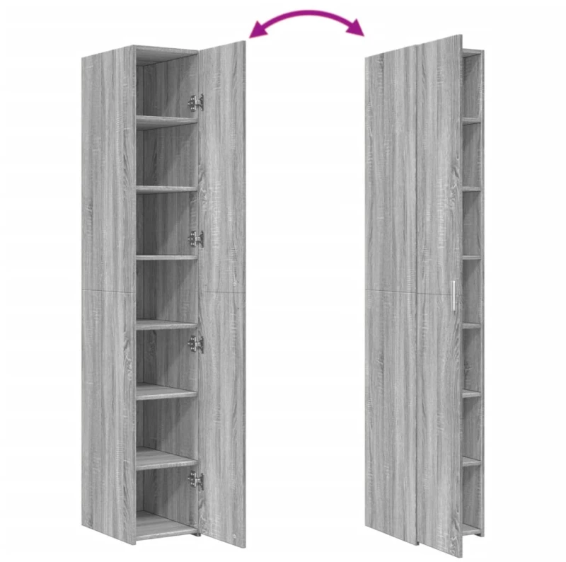 vidaXL Ντουλάπι Γκρι Sonoma 30x42,5x185 εκ. από Επεξεργασμένο Ξύλο