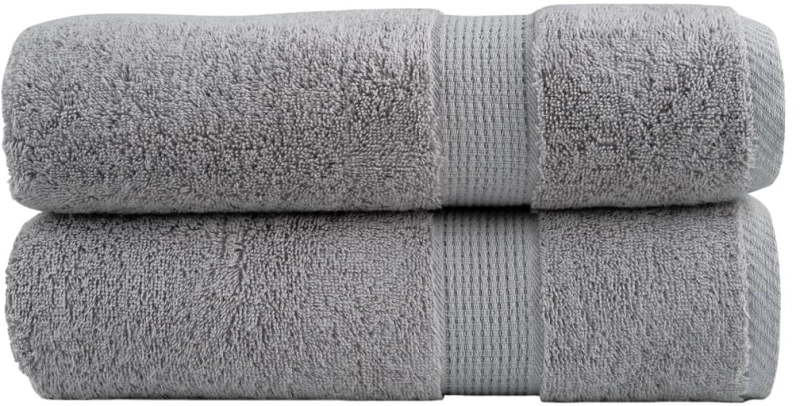 vidaXL Πετσέτες Μπάνιου Premium SOLUND 2 Τεμ Γκρι 100x150 εκ 600 γρ/μ²