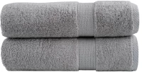 vidaXL Πετσέτες Μπάνιου Premium SOLUND 2 Τεμ Γκρι 100x150 εκ 600 γρ/μ²