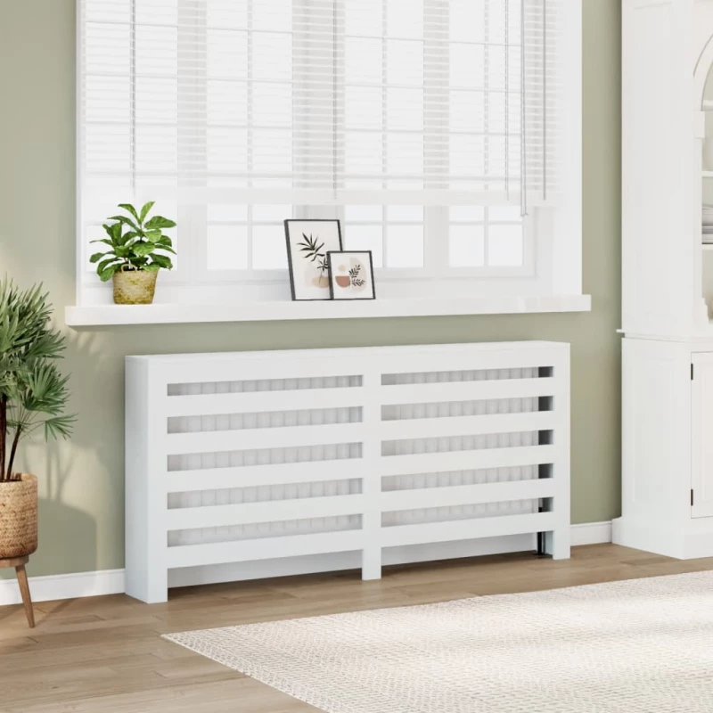 vidaXL Κάλυμμα Καλοριφέρ Λευκό 175x20x82 εκ. από Επεξεργασμένο Ξύλο