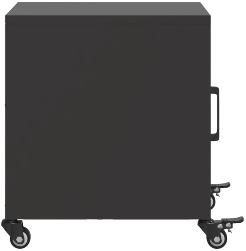 vidaXL Κομοδίνο Μαύρο 36x39x43,5 εκ. από Χάλυβα
