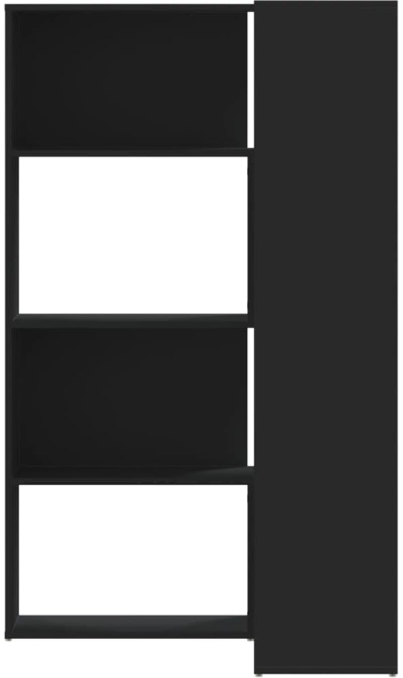 vidaXL Βιβλιοθήκη Γωνιακή 4 Επ. Μαύρο 85x85x140 εκ Επεξεργασμένο Ξύλο