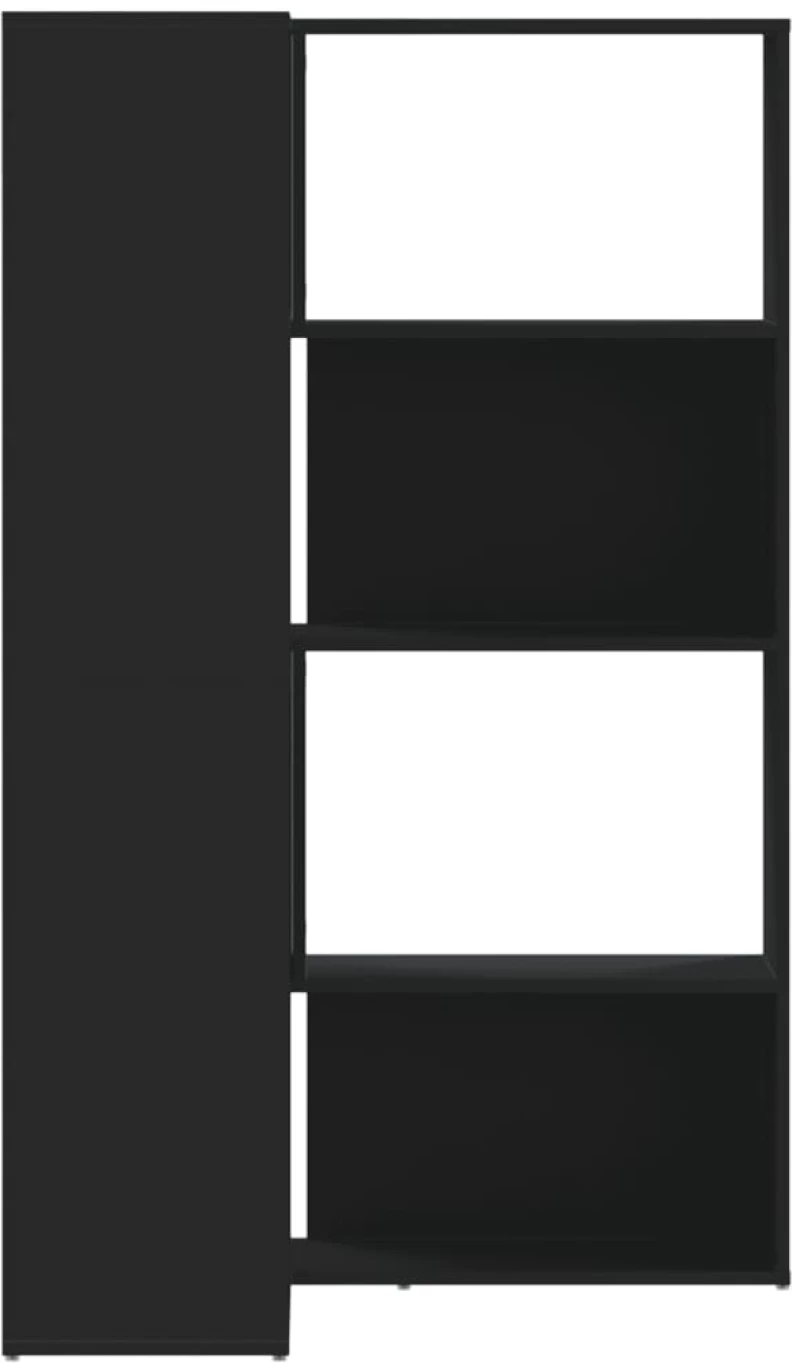 vidaXL Βιβλιοθήκη Γωνιακή 4 Επ. Μαύρο 85x85x140 εκ Επεξεργασμένο Ξύλο