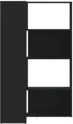 vidaXL Βιβλιοθήκη Γωνιακή 4 Επ. Μαύρο 85x85x140 εκ Επεξεργασμένο Ξύλο