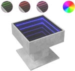 vidaXL Τραπεζάκι Σαλονιού με LED Γκρι 50x50x45 εκ. Επεξεργασμένο Ξύλο