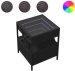 vidaXL Κομοδίνο Άπειρο Φως LED Μαύρο 40x40x51 εκ.