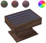 vidaXL Τραπεζάκι Σαλονιού με LED Δρυς 70x50x45 εκ. Επεξεργασμένο Ξύλο