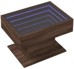 vidaXL Τραπεζάκι Σαλονιού με LED Δρυς 70x50x45 εκ. Επεξεργασμένο Ξύλο