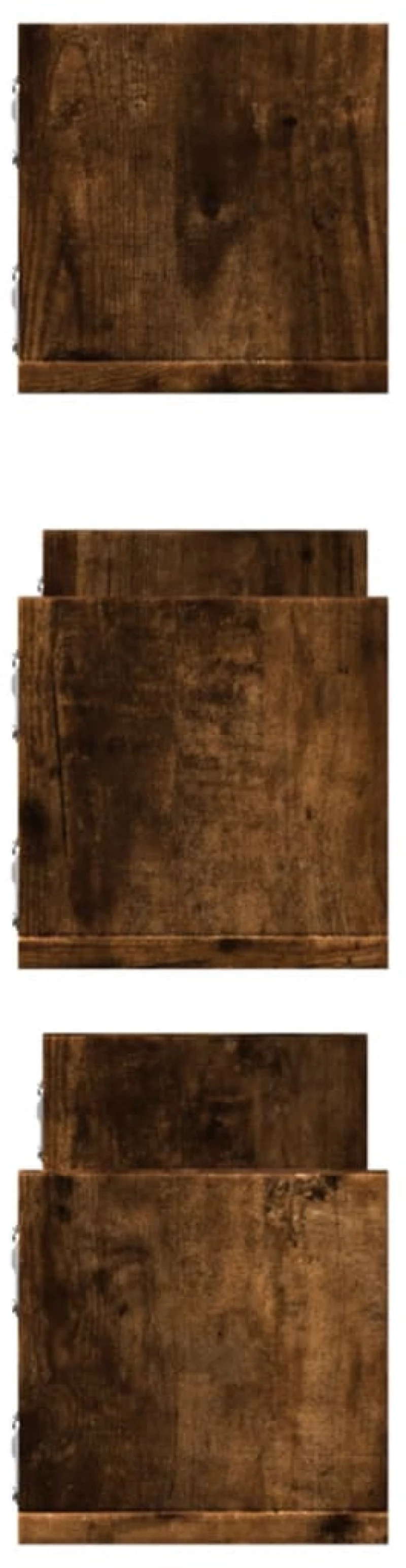 vidaXL Ράφια Τοίχου 3 τεμ. Καπνιστή Δρυς 58x18x18 εκ. Επεξεργ. Ξύλο