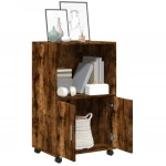 vidaXL Ντουλάπι Με Ροδάκια Καπνιστή Δρυς 55x40x91 εκ. Επεξ. Ξύλο