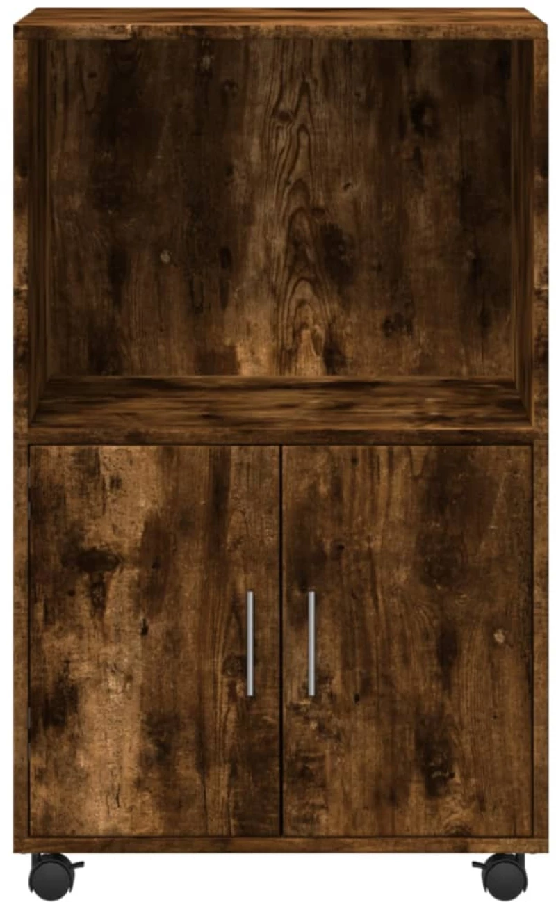vidaXL Ντουλάπι Με Ροδάκια Καπνιστή Δρυς 55x40x91 εκ. Επεξ. Ξύλο