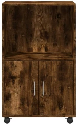 vidaXL Ντουλάπι Με Ροδάκια Καπνιστή Δρυς 55x40x91 εκ. Επεξ. Ξύλο