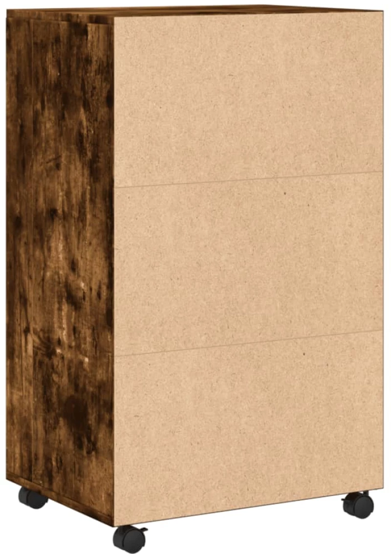 vidaXL Ντουλάπι Με Ροδάκια Καπνιστή Δρυς 55x40x91 εκ. Επεξ. Ξύλο
