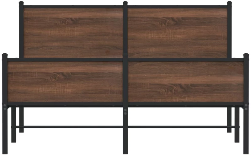 vidaXL Σκελετός Κρεβ. Χωρίς Στρώμα Καφέ Δρυς 150x200 εκ. Μεταλλικό