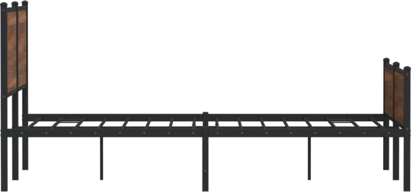 vidaXL Σκελετός Κρεβ. Χωρίς Στρώμα Καφέ Δρυς 150x200 εκ. Μεταλλικό