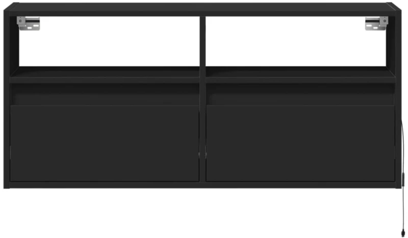 vidaXL Έπιπλο Τοίχου Τηλεόρασης με LED Μαύρο 100x31x45 εκ.