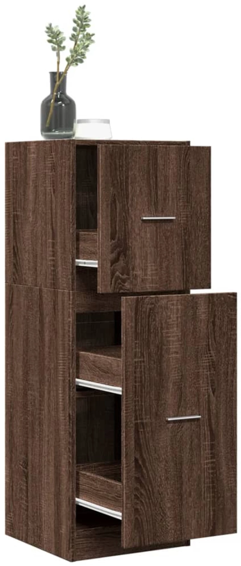 vidaXL Συρταριέρα Γενικής Χρήσης Καφέ Δρυς 40x41x118 εκ. Επεξ. Ξύλο