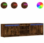vidaXL Έπιπλο Τηλεόρασης με LED Καπνιστή Δρυς 180x34x50 εκ. Επεξ. Ξύλο