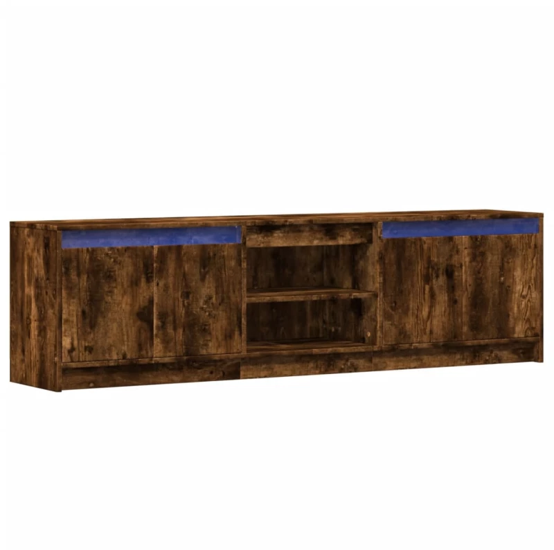 vidaXL Έπιπλο Τηλεόρασης με LED Καπνιστή Δρυς 180x34x50 εκ. Επεξ. Ξύλο
