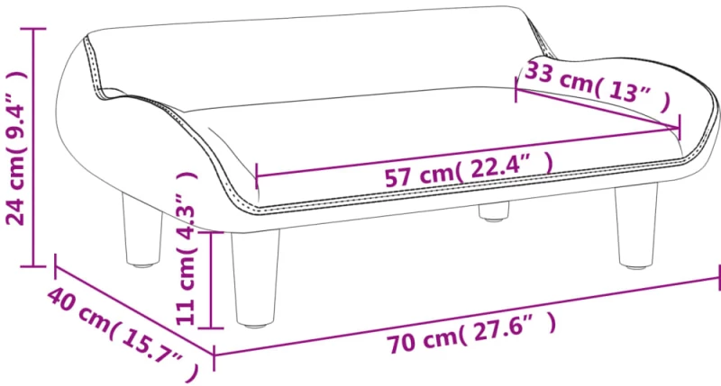 vidaXL Καναπές Παιδικός κρεμ 70x40x24 εκ. από Ύφασμα