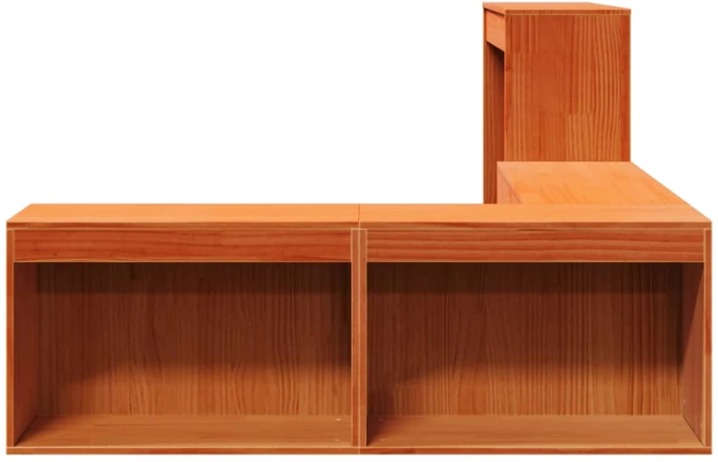 vidaXL Κομοδίνο με Γραφείο 222x122x75 εκ. από Μασίφ Ξύλο Πεύκου
