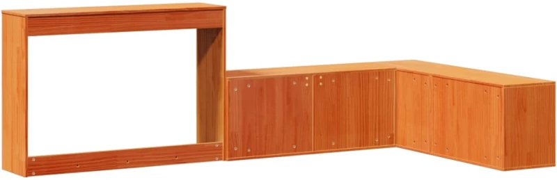 vidaXL Κομοδίνο με Γραφείο 222x122x75 εκ. από Μασίφ Ξύλο Πεύκου
