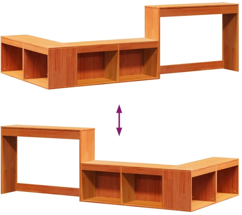 vidaXL Κομοδίνο με Γραφείο 222x122x75 εκ. από Μασίφ Ξύλο Πεύκου