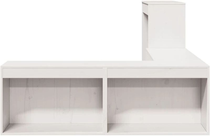 vidaXL Κομοδίνο με Γραφείο Λευκό 232x122x75 εκ. από Μασίφ Ξύλο Πεύκου