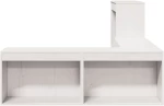 vidaXL Κομοδίνο με Γραφείο Λευκό 232x122x75 εκ. από Μασίφ Ξύλο Πεύκου