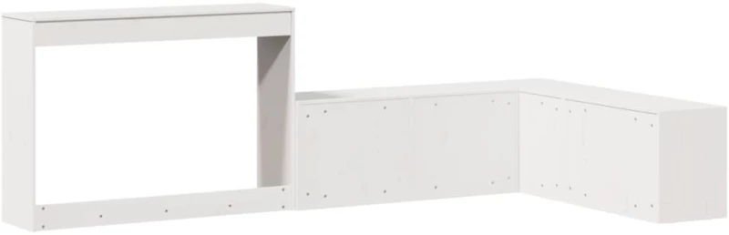 vidaXL Κομοδίνο με Γραφείο Λευκό 232x122x75 εκ. από Μασίφ Ξύλο Πεύκου