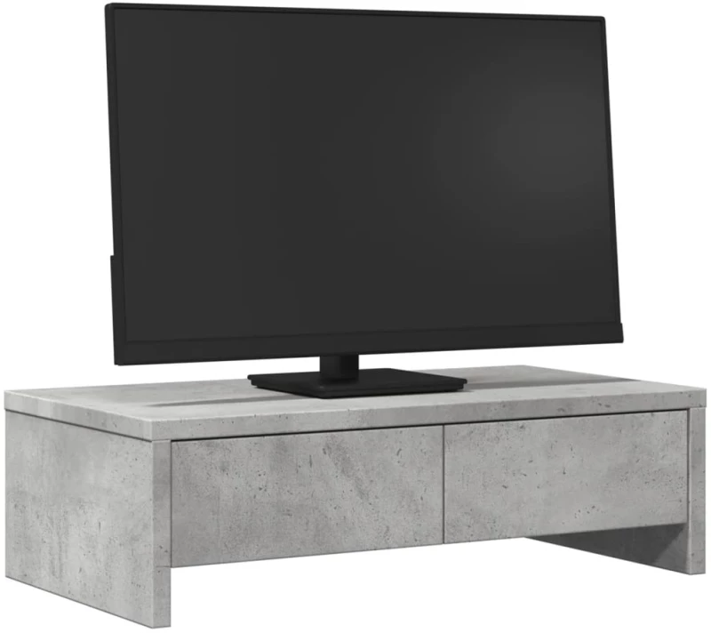 vidaXL Βάση Οθόνης με Συρτάρια Γκρι Σκυρ. 50x27x15 εκ. Επεξεργ. Ξύλο