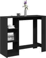 vidaXL Τραπέζι Κονσόλα με Ράφι Μαύρο 124x46x103,5 εκ. Επεξεργ. Ξύλο