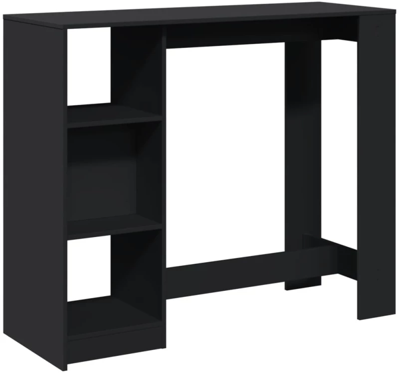 vidaXL Τραπέζι Κονσόλα με Ράφι Μαύρο 124x46x103,5 εκ. Επεξεργ. Ξύλο
