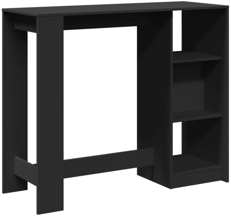 vidaXL Τραπέζι Κονσόλα με Ράφι Μαύρο 124x46x103,5 εκ. Επεξεργ. Ξύλο