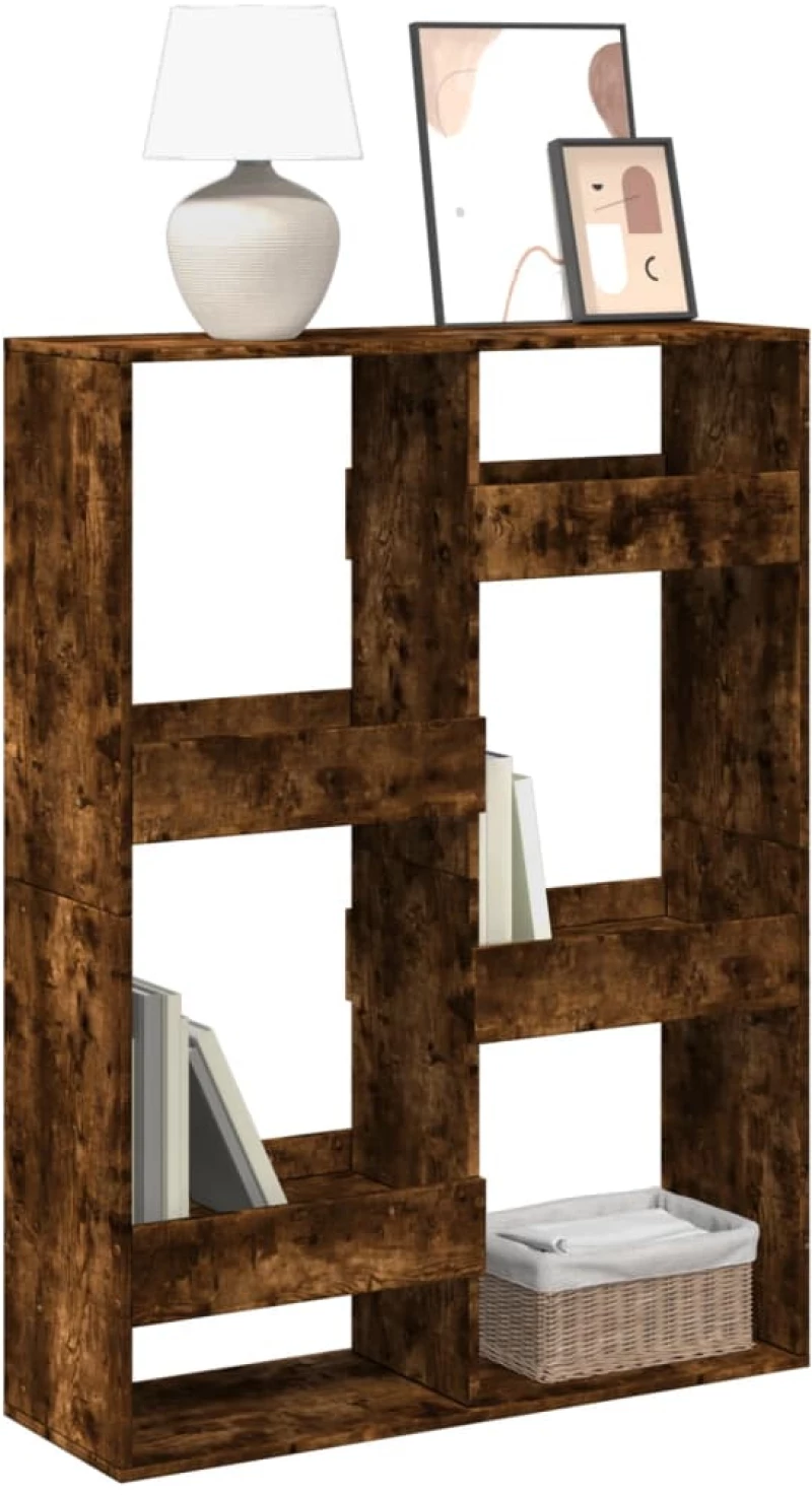 vidaXL Βιβλιοθήκη Καπνιστή Δρυς 100x33x135 εκ. από Επεξεργασμένο Ξύλο