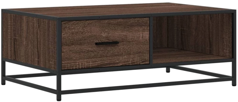 vidaXL Τραπεζάκι Σαλονιού Καφέ Δρυς 90x57x35 εκ. Επεξ. Ξύλο/Μέταλλο