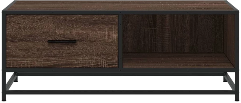 vidaXL Τραπεζάκι Σαλονιού Καφέ Δρυς 90x57x35 εκ. Επεξ. Ξύλο/Μέταλλο
