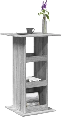 vidaXL Τραπέζι Μπαρ με Ράφια Γκρι Sonoma 60x60x102 εκ. Επεξ. Ξύλο