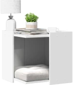 vidaXL Τουαλέτα Γάτας Περίφραξη Λευκό 53x53x51 εκ. Επεξεργασμ. Ξύλο