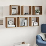 vidaXL Ράφια Τοίχου Κύβοι 6 τεμ. Αρτισιανή Δρυς 30x15x30 εκ Επεξ. Ξύλο