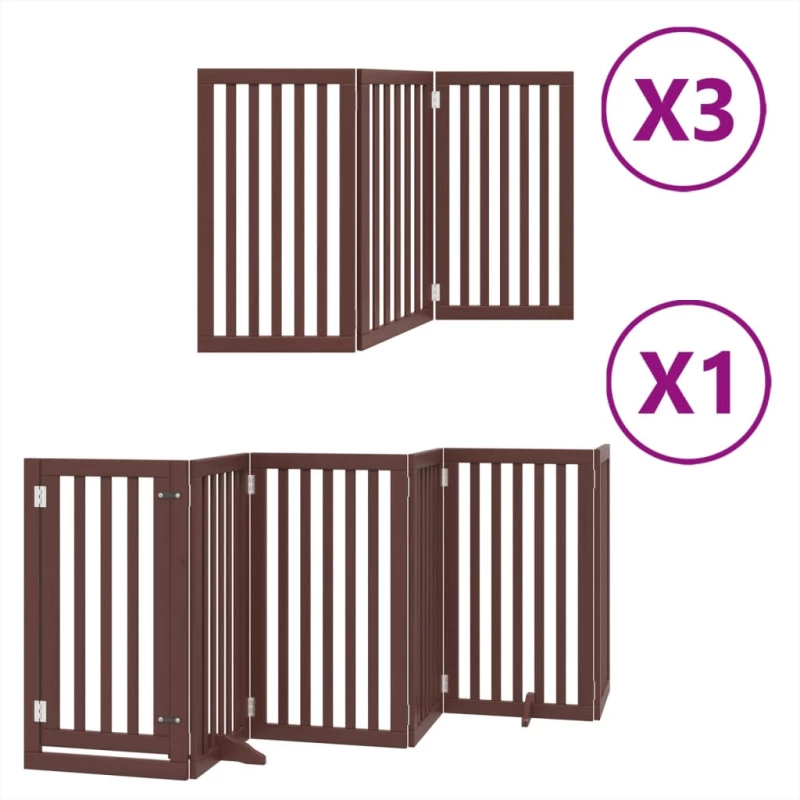 vidaXL Διαχωριστικό Σκύλων/Πόρτα Πτυσσόμενο 15 Πάνελ 750εκ Ξύλο Λεύκας