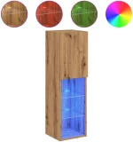 vidaXL Έπιπλα Τηλεόρασης με LED 2 τεμ. Αρτισιανή Δρυς 30,5x30x102 εκ.