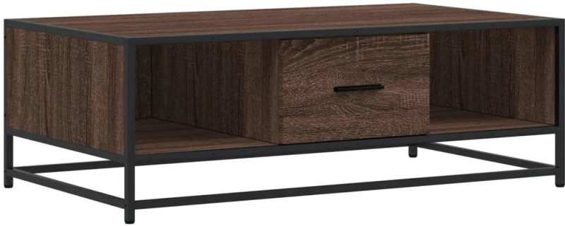 vidaXL Τραπεζάκι Σαλονιού Καφέ Δρυς 100x57x35 εκ. Επεξ. Ξύλο/Μέταλλο