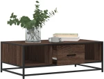 vidaXL Τραπεζάκι Σαλονιού Καφέ Δρυς 100x57x35 εκ. Επεξ. Ξύλο/Μέταλλο