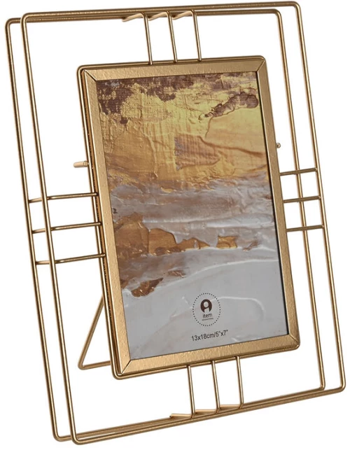 Κορνίζα Home ESPRIT Χρυσό Μέταλλο Κρυστάλλινο 18,5 x 2,5 x 23,5 cm (12 Μονάδες)